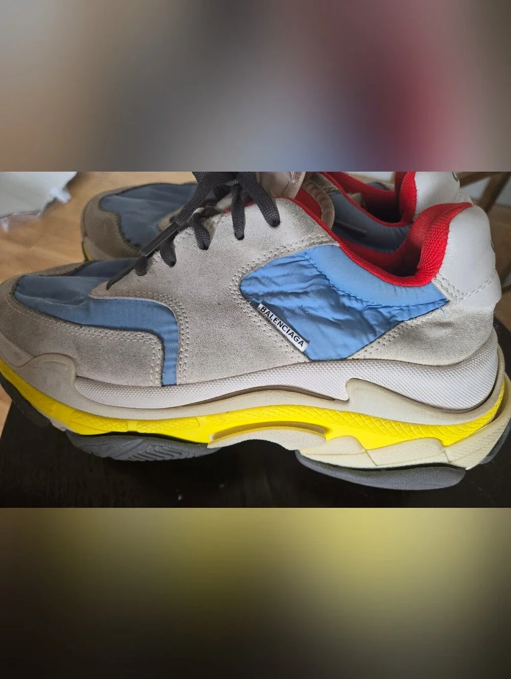 Balenciaga Multicolor Suede and Fabric Triple S Sneakers Size 39